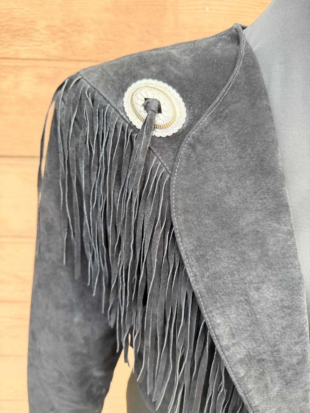 Vintage Scully Fringed cropped Suede Women's western Jacket - Black - Picture 4 of 14